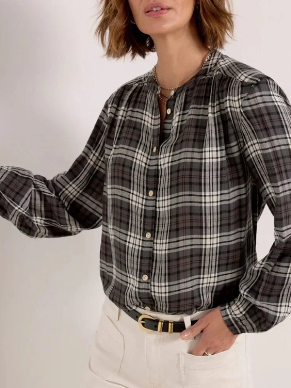 Faherty NWT Drift Top in Timberwood Plaid size Large (L)